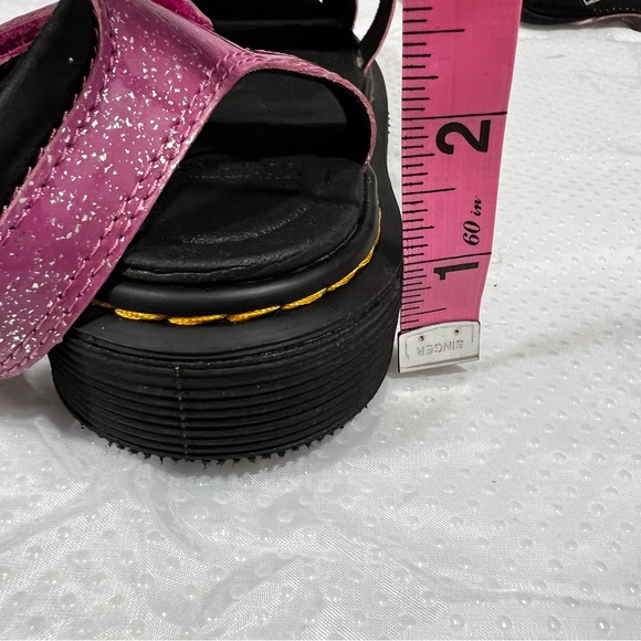 Dr. Martens Klaire J Pink Cosmic Glitter Velcro Sandals Big Girls Sz 4 - Picture 13 of 13